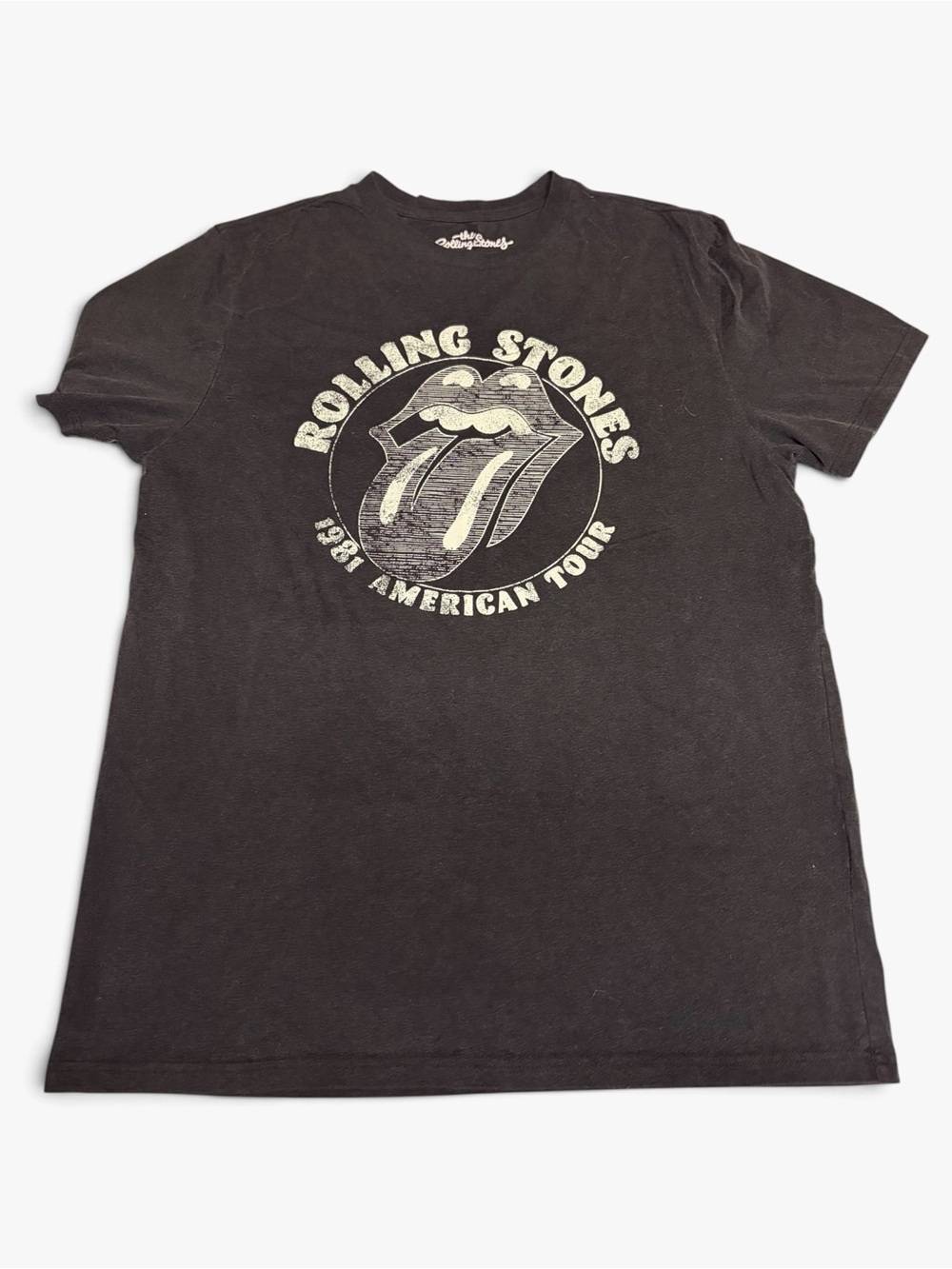 the Rolling Stones Black Short Sleeve Tongue Logo Tee